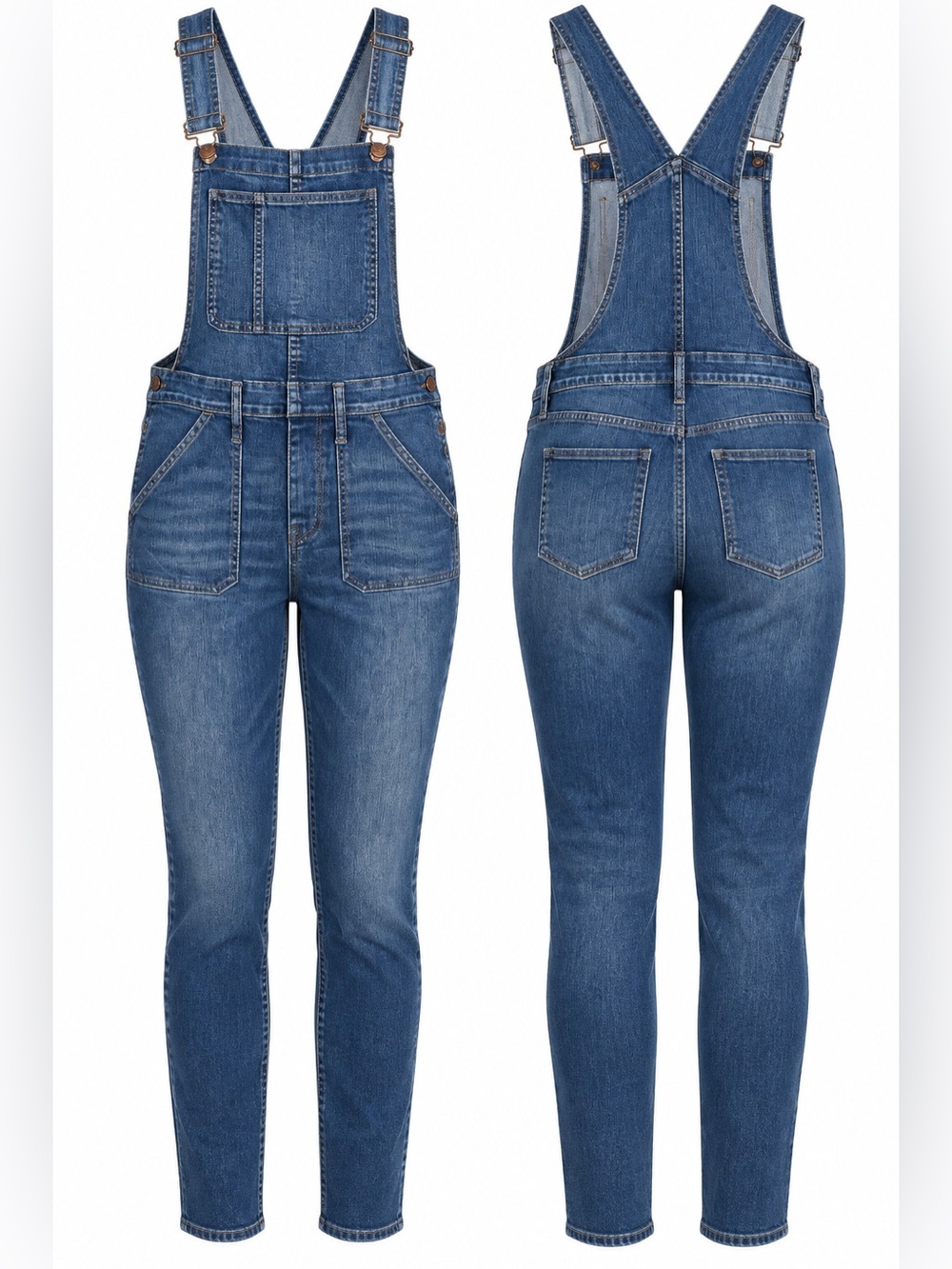 Madewell Denim Skinny Overalls Medium Wash M Stretch G7691